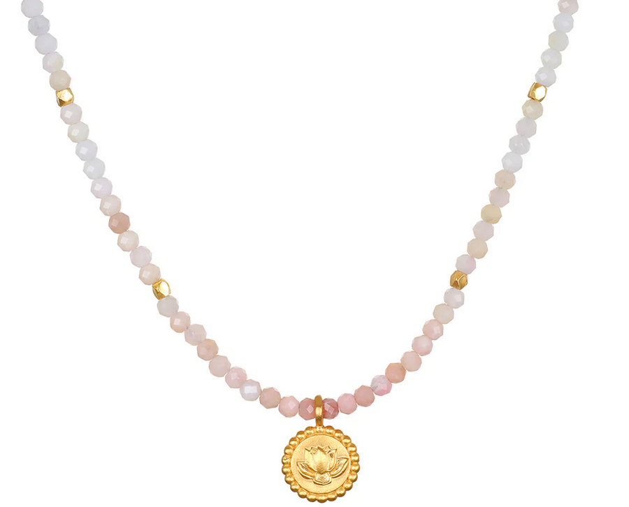 Satya 'Healing Beginnings' Lotus Pink Opal Necklace
