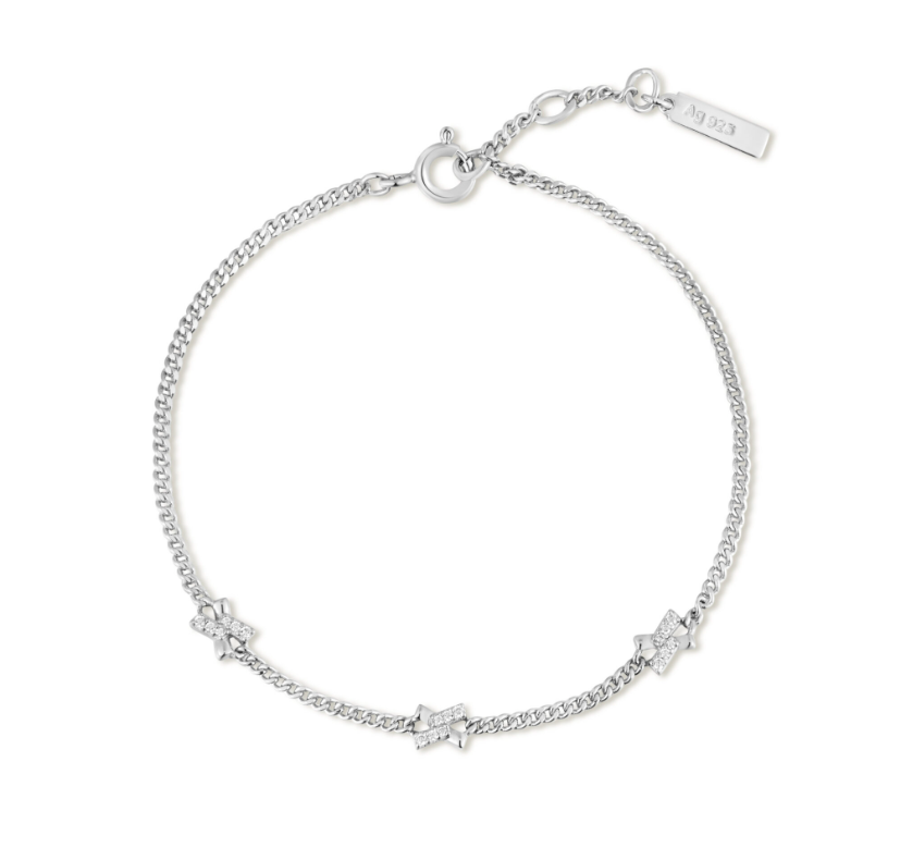 Ania Haie Silver Cross Station Bracelet