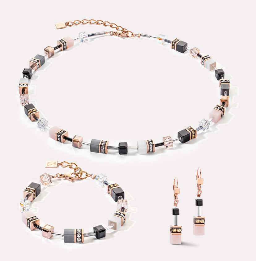 Coeur De Lion GeoCUBE® Soft Rose Earrings