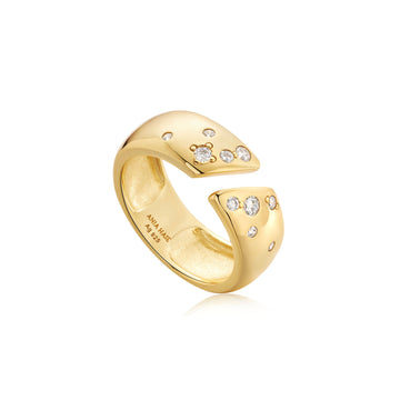 Ania Haie Gold Wide Adjustable Sparkle Ring