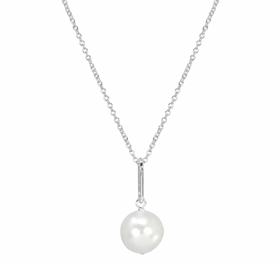 Dogeared Silver June Birthstone Freshwater Pearl Necklace