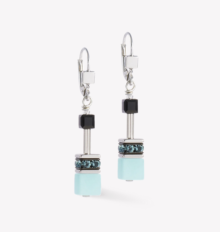 Coeur De Lion GeoCUBE® Soft Aqua Earrings