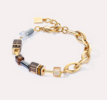 Coeur De Lion Gold and Brown Half Chain Bracelet