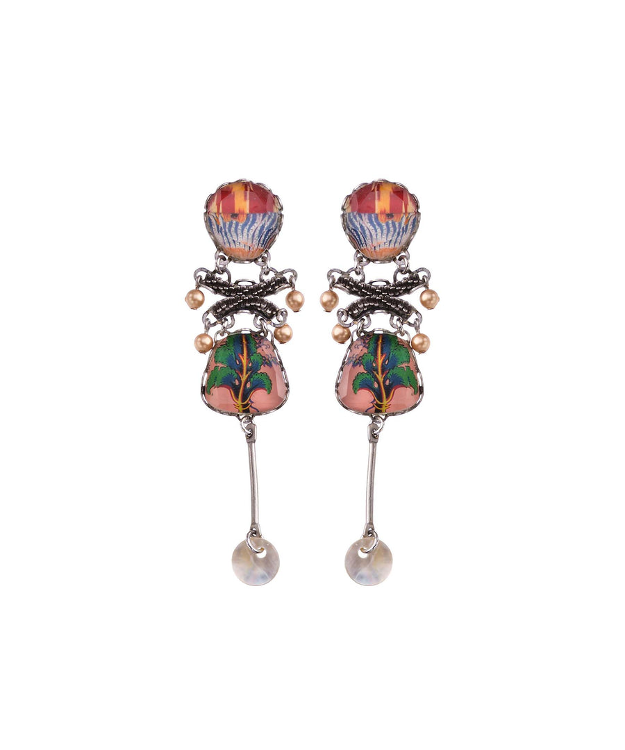 Ayala Bar Orion Peach Multi Stick Bead Post Earring