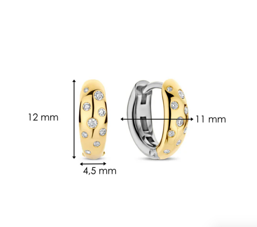 Ti Sento Two Tone CZ Stardust Huggies