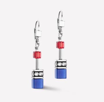 Coeur De Lion GeoCUBE® Iconic Silver-Royal Earrings