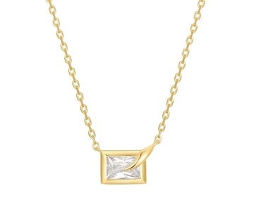 Ania Haie Gold Rectangle Bezel Necklace