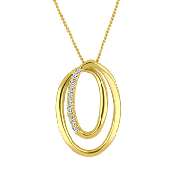 The Vault 10k Yellow Gold 0.05ctw Lab Diamond Oval Loop Necklace
