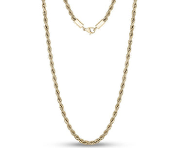 ARZ Steel Gold 4mm Rope Chain 20