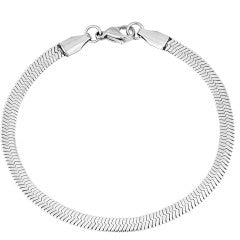 A.R.Z Steel 4mm Herringbone Bracelet 7 Inches