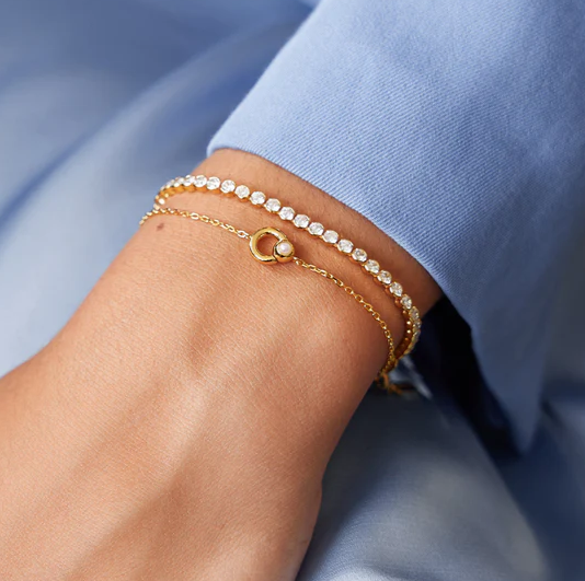 Ania Haie Gold Hoop Freshwater Pearl Bracelet