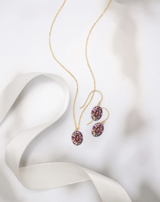 Holly Yashi Vintage Burgandy Gracie Pendant Necklace