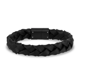 ARZ 12mm Black Woven Leather 9