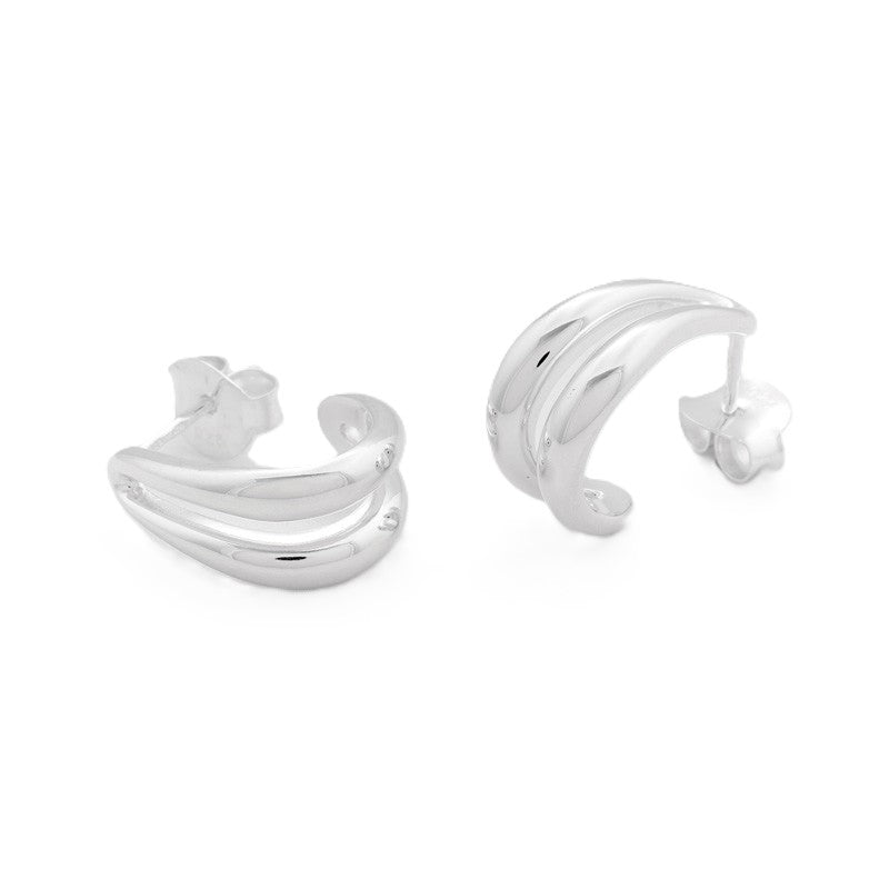 Marseille Sterling Silver Double Curl Earrings