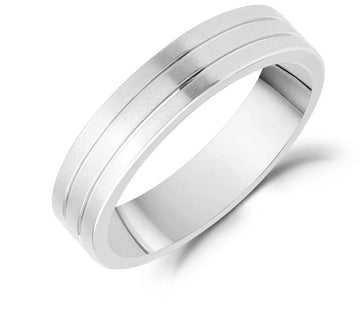 ARZ Steel Sleek 5mm Triple Line Band Size 9