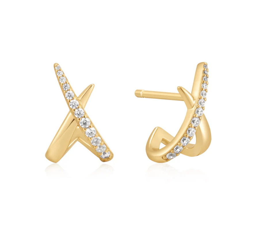 Ania Haie Gold Kiss Polished Pave Studs