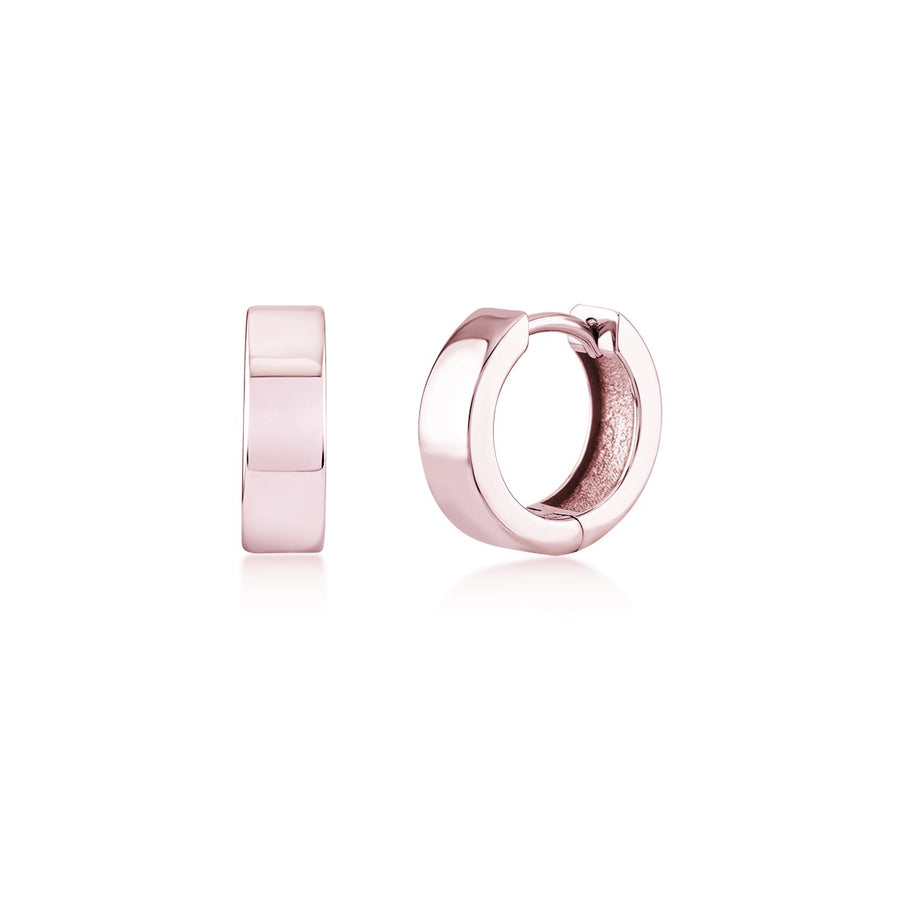 Kurshuni Rose Gold Square Edge 14 mm Huggies