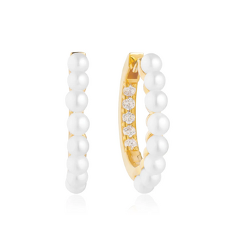 Sif Jakobs Gold Padua Medium Pearl Hoops