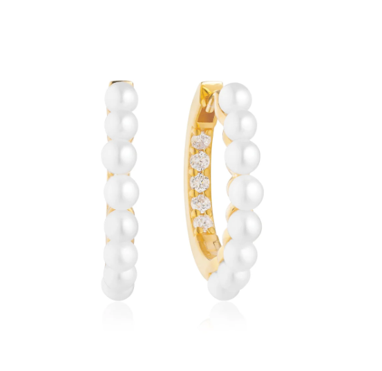 Sif Jakobs Gold Padua Medium Pearl Hoops