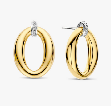 Ti Sento Gold Oval Stud Earrings
