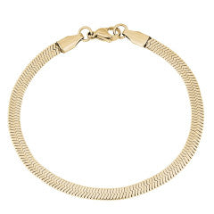 A.R.Z Steel 4mm Gold Herringbone Bracelet 7 Inches