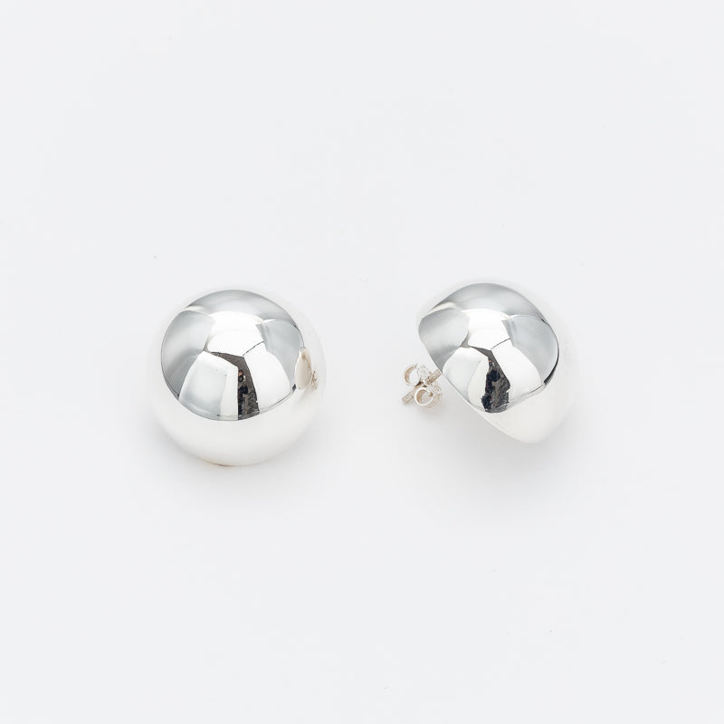 Marseille Sterling Silver 22mm Half Dome Button Studs