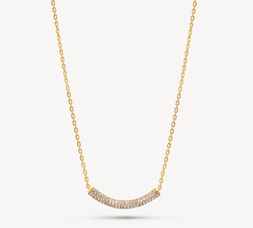 Hillberg And Berk Soft Gold Sparkle Bar Necklace