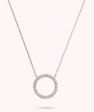 Bronzallure Small Pave Circle Pendant Necklace