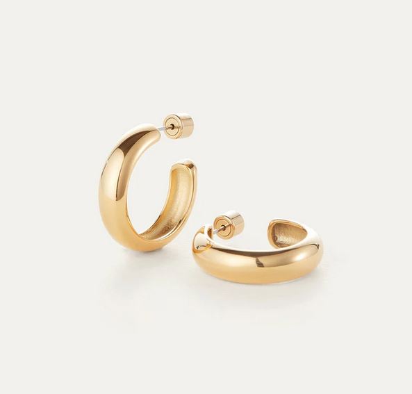 Jenny Bird Gold Medium Staple Hoops