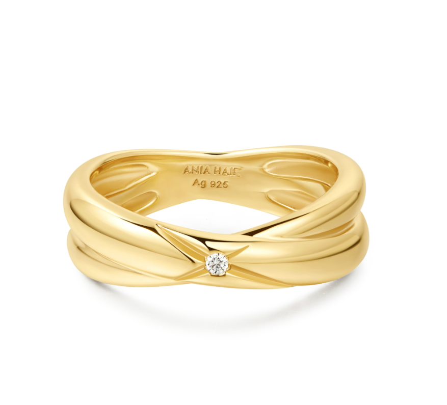 Ania Haie Gold Cross Double Ring