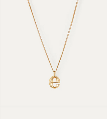 Jenny Bird Small Gold Monogram E Necklace