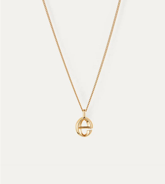 Jenny Bird Small Gold Monogram E Necklace