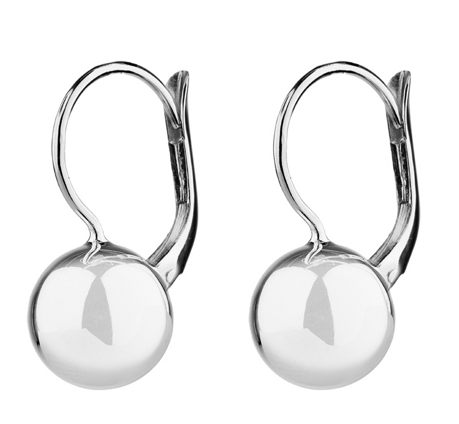 Marseille Sterling Silver 10mm Ball Leverback Earrings