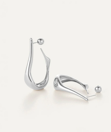 Jenny Bird Silver Medium Colette Hoops