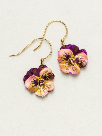 Holly Yashi Vintage Burgundy 'Garden Pansy' Drop Earrings