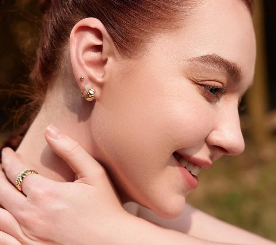 Ania Haie Gold Kiss Huggie Hoops