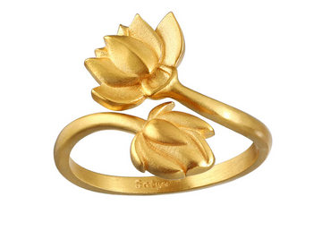 Satya Adjustable Double Lotus Ring