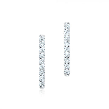 Birks 18K White Gold Rosee Du Matin Diamond Bar Studs