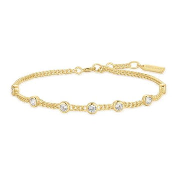 Ania Haie Gold Multi Station Round Bezel Bracelet
