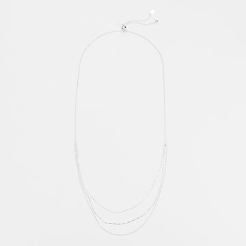 Marseille Sterling Silver Triple Chain Side Clasp Necklace