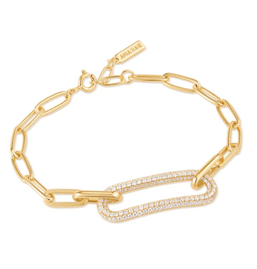 Ania Haie Gold Pave Link Bracelet
