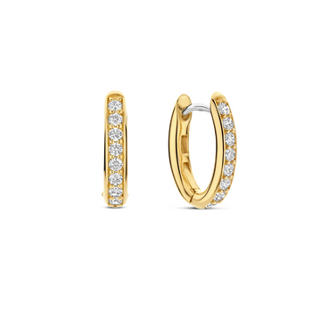 Ti Sento Gold-Plated Pavé Hoop Earrings