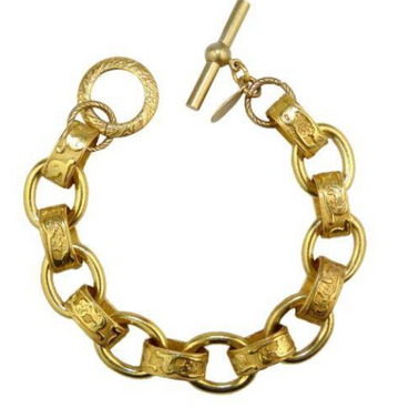 La Vie Parisienne Gold Chain Link Toggle Bracelet