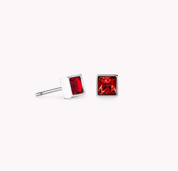 Coeur De Lion Silver Red Crystal Studs