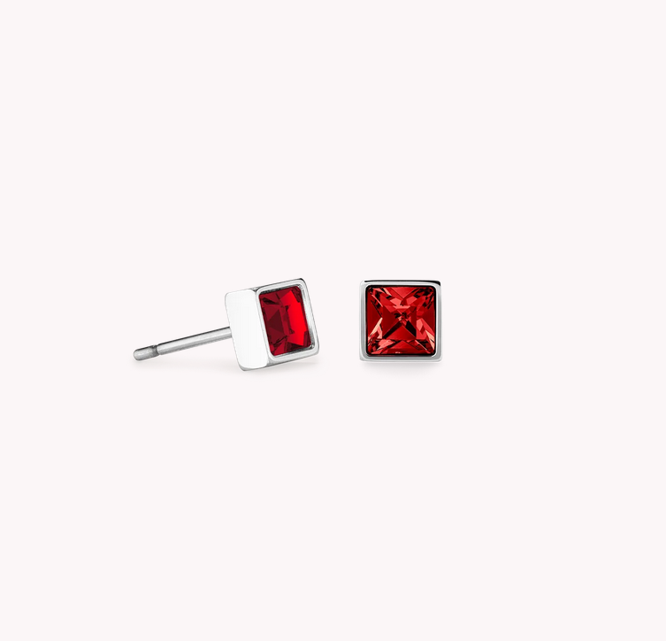 Coeur De Lion Silver Red Crystal Studs