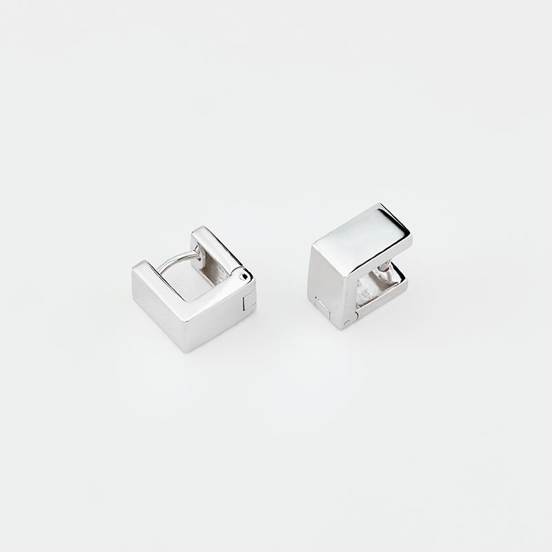 Marseille Sterling Silver Square Huggies