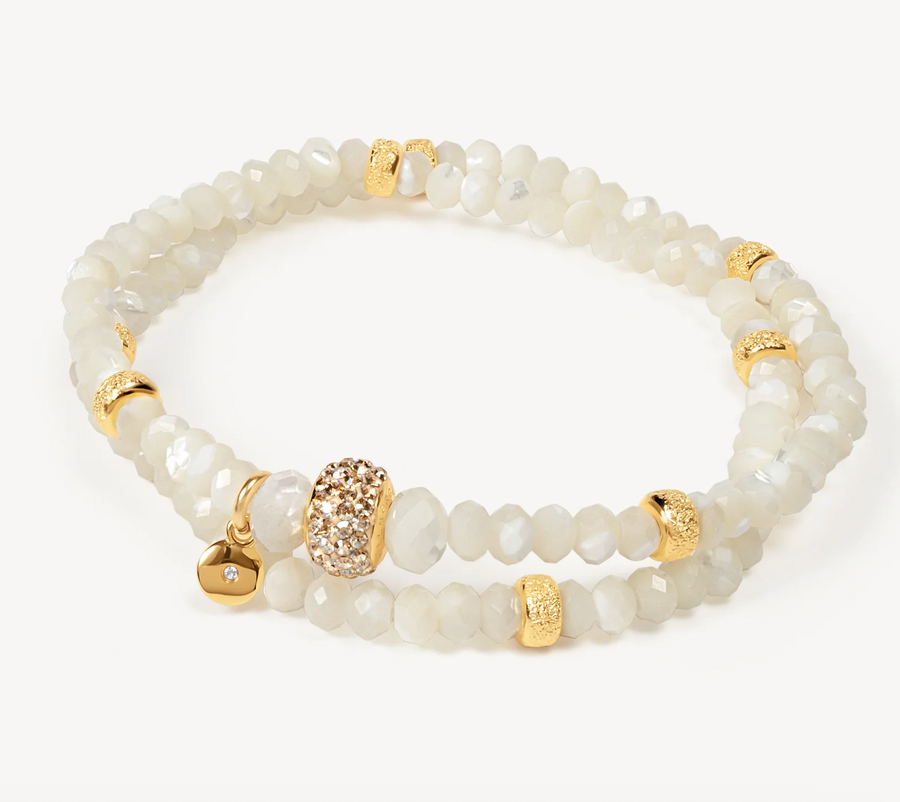 Hillberg And Berk Soft White Double Wrap Bracelet