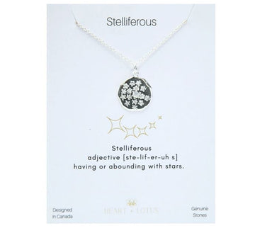 Heart And Lotus Silver Stelliferous Necklace