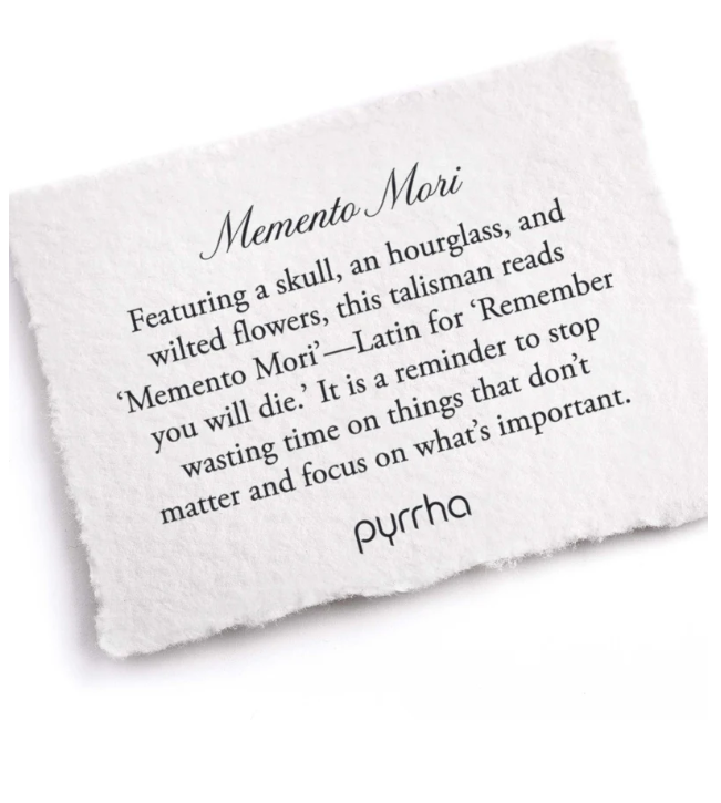 Pyrrha Silver Memento Mori 22 inch Necklace