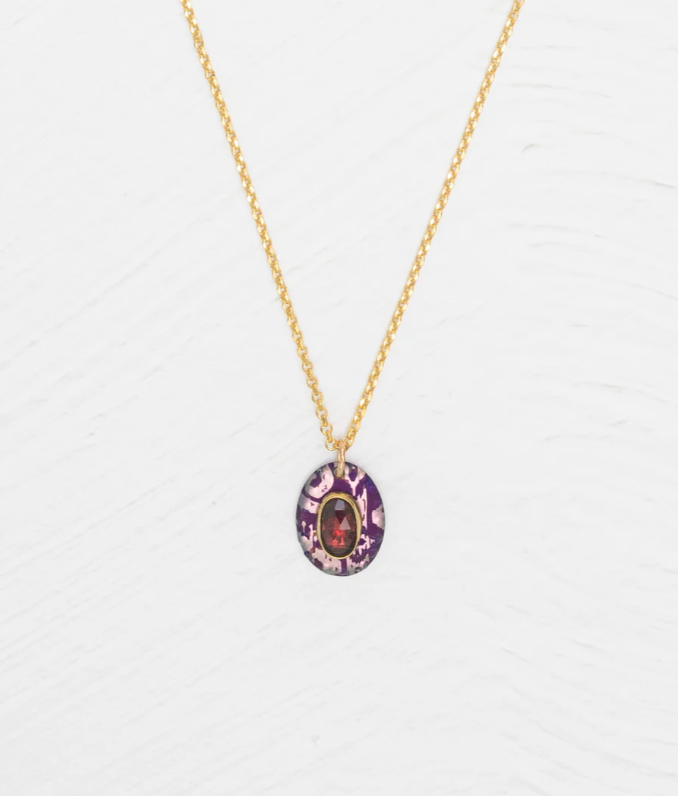 Holly Yashi Vintage Burgandy Gracie Pendant Necklace